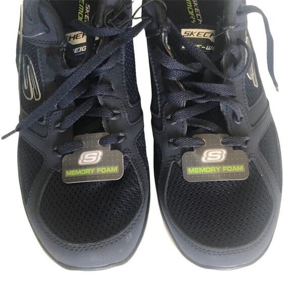 Skechers Lite-Weight Memory Foam Sneaker Unisex, Size 8.5 navy/white, brand‎ new - Picture 7 of 12